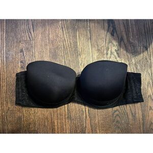 Torrid 46c strapless pushup black lace bra